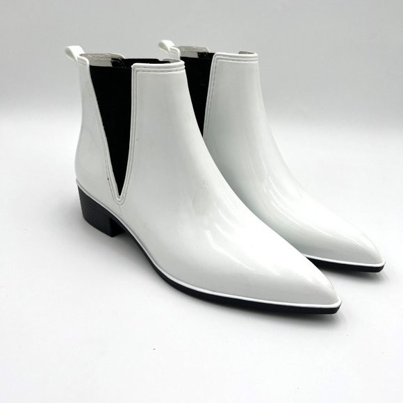 Jeffrey Campbell Shoes - Jeffrey Campbell white Chelsea rubber booties size 8 Stormy rubber